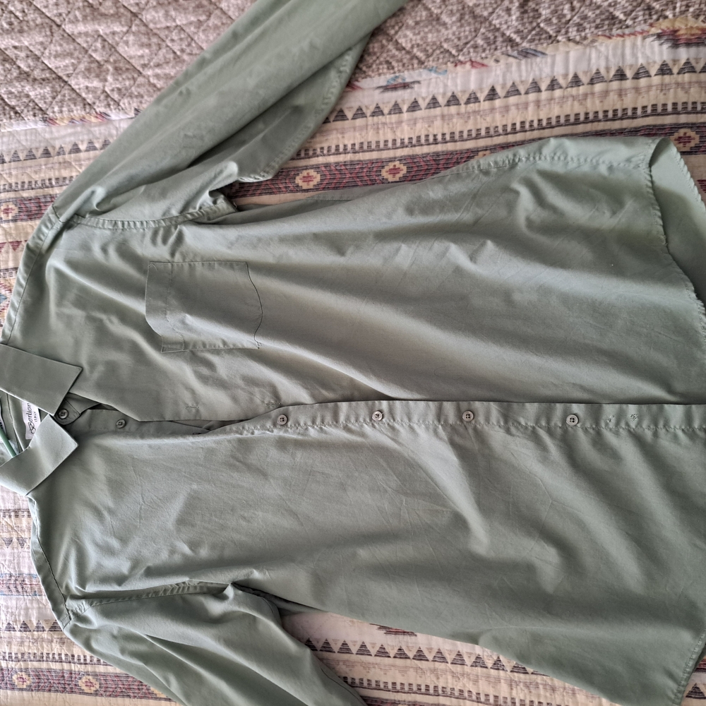 Green Button-Up Shirt